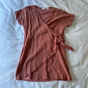 The Impeccable Pig Terracotta Wrap dress